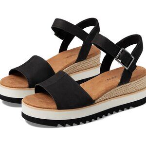 TOMS Diana Wedge Sandal - Women's Size 8 Black NWT